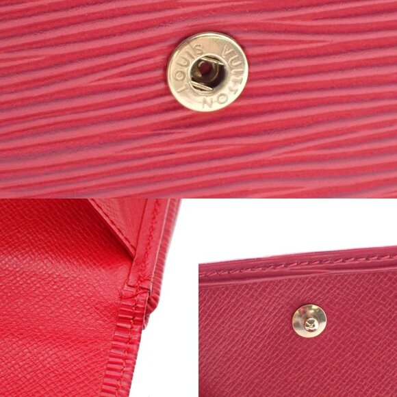 LOUIS VUITTON Porte Monnaie Billet Carte Credit Wallet Epi Red M6348E 07EF448 - Picture 8 of 16